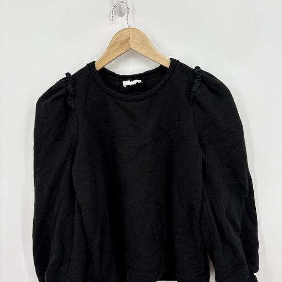 G Label GOOP Sweatshirt Womens XSmall Puff Sleeve Ruffle Minimalist Preppy Luxe - Picture 3 of 8